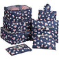 Mossio 7 Set Packing Cubes with Shoe Bag - Travel Carry On Luggage Organizer - color: Navy Daisy