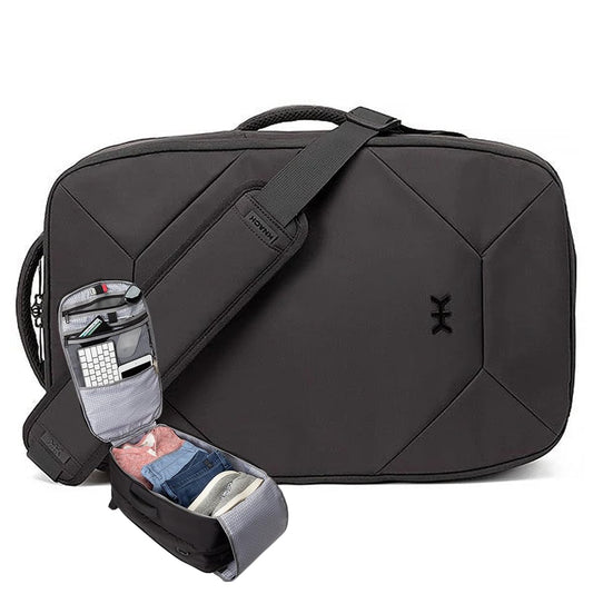 Knack Convertible Dufflel Backpack, Expandable Travel Duffel Bag (24-40L), Large Laptop Duffel Bag - color: Midnight Black, style: Convertible Duffel