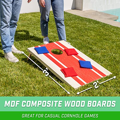 GoSports Portable Cornhole Sets, 8 Styles – Choose 4 x 2 ft or 3 x 2 ft - Boards Include 8 Bean Bags, Travel Case, and Game Rules - style: 3 x 2 ft Wood Design