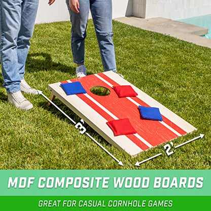 GoSports Portable Cornhole Sets, 8 Styles – Choose 4 x 2 ft or 3 x 2 ft - Boards Include 8 Bean Bags, Travel Case, and Game Rules - style: 3 x 2 ft Wood Design