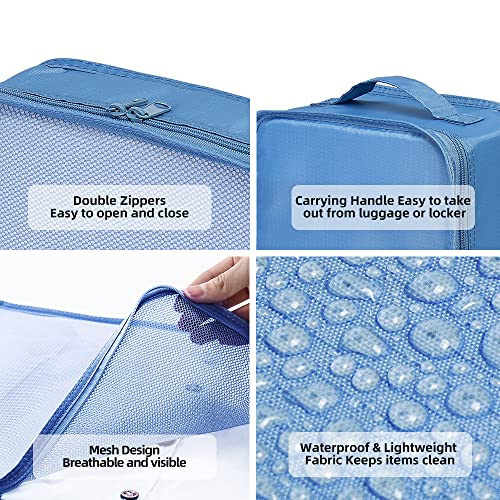 JJ POWER Travel Packing Cubes, Luggage Organizers with Shoe Bag - color: Sea Blue