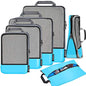 BAGAIL 4 Set/6 Set/8 Set Compression Packing Cubes Travel Accessories Expandable Packing Organizers (Half Mesh, 6-Blue) - color: 6-Blue, style: Half Mesh