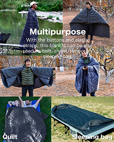 iClimb 3M Thinsulate Insulation Warm Camping Blanket Ultralight Compact - color: Dark Grey, size: 72.8” × 55”, 1.52 lb