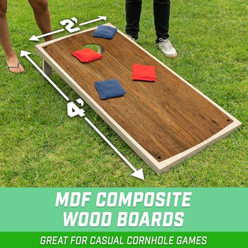 GoSports Portable Cornhole Sets, 8 Styles – Choose 4 x 2 ft or 3 x 2 ft - Boards Include 8 Bean Bags, Travel Case, and Game Rules - style: 4 x 2 ft Craftsman