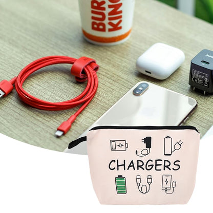ShiQiao Spl Charging Cable Organizer Bag Chargers Organizer Bag for Travel Backpack with Zipper Toiletry Pouch Gifts for Friends Daughter Son Bday Birthday Gifts Chargers Makeup Cosmetic Bags - style: Chargers