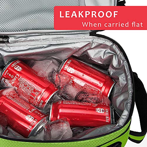 Tirrinia Expandable Insulated Lunch Bag for Men Women – Leakproof Reusable Cooler LunchBox for Kids & Adults with Shoulder Strap, Perfect for Work, School, Office, Travel,Green - color: Green