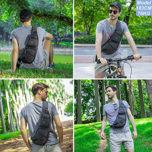 NICGID Sling Bag Chest Shoulder Backpack Crossbody Bags Casual Daypack for Men Women - color: Black-1