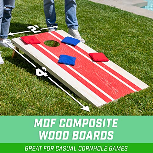 GoSports Portable Cornhole Sets, 8 Styles – Choose 4 x 2 ft or 3 x 2 ft - Boards Include 8 Bean Bags, Travel Case, and Game Rules - style: 4 x 2 ft Wood Design
