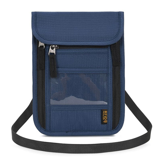 Passport Holder for Travel, Neck Pouch Travel Wallet With RFID Blocking, Waterproof Lightweight Passport Wallet for Women and Men (Dark Blue) - color: Dark Blue