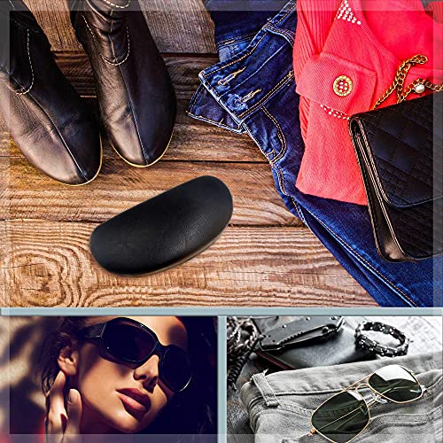 MyEyeglassCase Hard Sunglasses case - Women Glasses Case Holder - Large Durable Eyeglass Case Hard Shell with Pouch & Cloth - color: As113 Black and Pouch