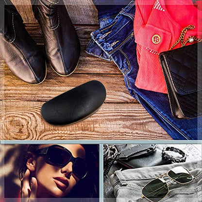 MyEyeglassCase Hard Sunglasses case - Women Glasses Case Holder - Large Durable Eyeglass Case Hard Shell with Pouch & Cloth - color: As113 Black and Pouch