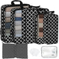 7 Pcs Compression Packing Cubes for Travel, Waterproof Suitcase Luggage Backpack Organizer with Toiletry Bag Travel Essentials for Women/Men-Plaid - color: Black-Plaid