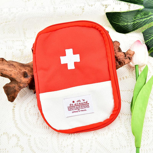 First Aid Bag Empty Small Medical Bags Portable Travel Medicine Organiser Bag for Women Men Red Mini Medical Kits Bags for Travel Home Camping Medical Travel Portable First Aid Pouches - color: red