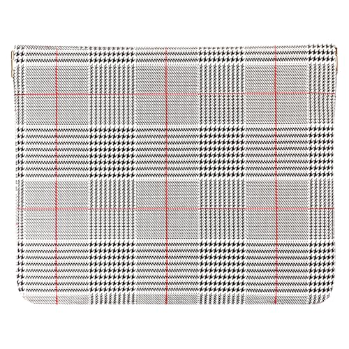 Leather Pocket Cosmetic Bag for Purse,Coin Purse Lipstick Cosmetic Accessories Organizer, Travel Kit Storage Pouch,Waterproof Portable No Zipper Self-closing (Grey/Tartan) - color: Grey/Tartan