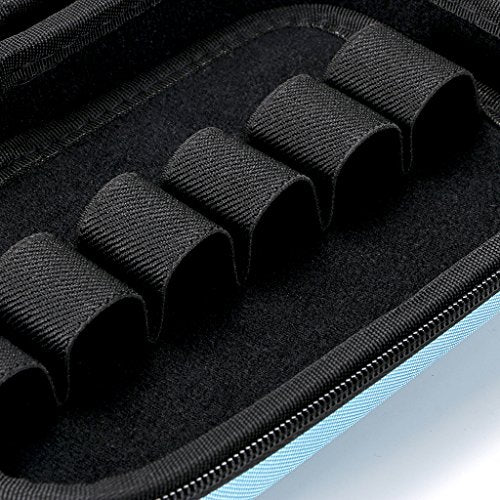 Hipiwe Hard Shell Essential Oil Carrying Case Holds 12 Bottles (Can hold 5ml, 10ml, &10ml Rollers) Travel Size Essential Oils Bag Organizer (Blue) - color: Blue
