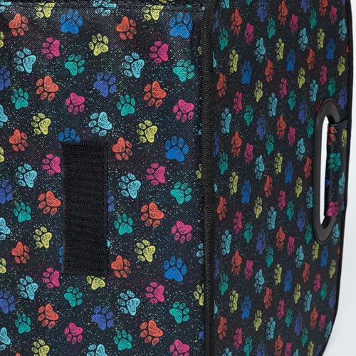 GreaterGood Paws Car Trunk Organizer Foldable Storage Bin with Handles Non Slip Base Pet Gear Travel Tote for SUV Truck (Confetti Paws) - color: Confetti Paws