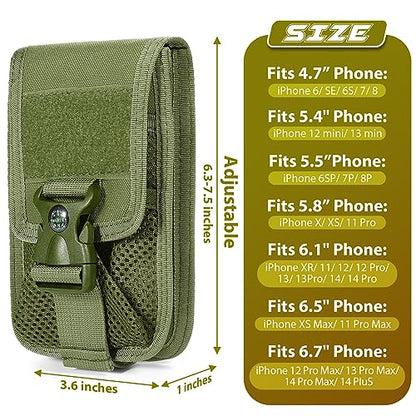 SOWHUP Tactical Molle Pouch Cell Phone Pouch Holster Small Utility EDC Pouch Gadget Organizer Bag - color: Army Green3
