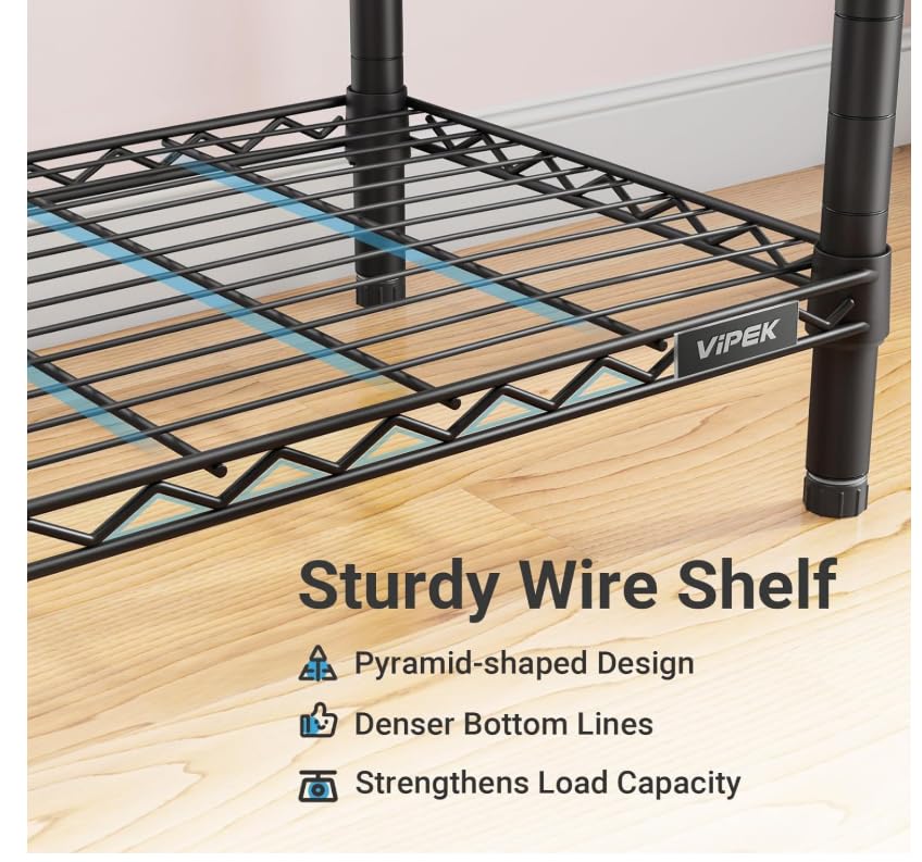 VIPEK X1 Plus Expandable Reach-in Closet Adjustable from 2'8" to 4'6" with Adjustable Shelves and Hanger Rods Clothes Rack Heavy Duty, Metal Clothing Racks Portable Walk-in Closet, Black - color: Black, size: X1 Plus