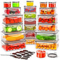 44 PCS Food Storage Container with Lid (22 Lids & 22 Containers) - Airtight Leakproof Plastic Kitchen Organization Set Reusable Microwave/Freezer/Dishwasher Safe Meal Prep Container with Label & Pen - color: 22 Pack