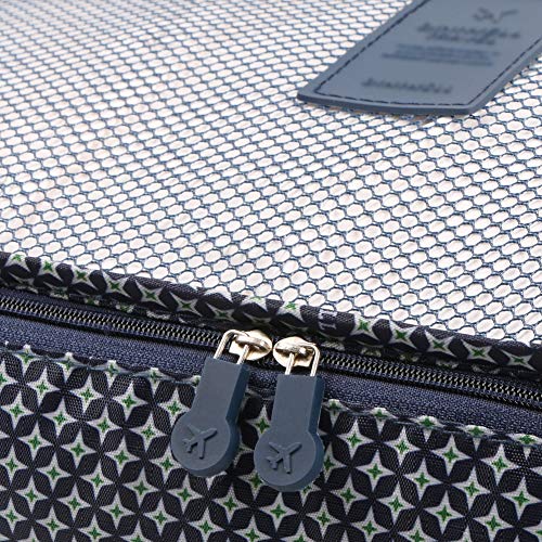 Mossio 7 Set Packing Cubes with Shoe Bag - Travel Carry On Luggage Organizer - color: Navy Star