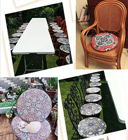Sigmat Memory Foam Seat Cushion Anti-Slip Soft Round Stool Cushion Chair Pad 15 Inch Graphic - color: Graphic, size: 15 Inch