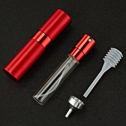 LISAPACK 8ML Atomizer Perfume Spray Bottle for Travel, Empty Refillable Cologne Dispenser, Portable Sprayer (Red) - color: Red