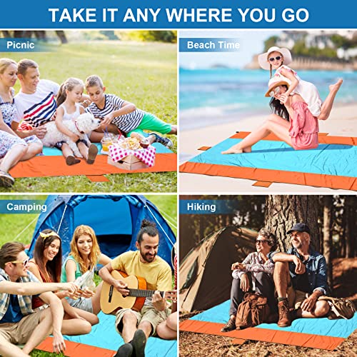 ACH Beach Blanket Waterproof Sandproof Extra Large Beach Mat Oversized 120"×108" Portable Lightweight Outdoor Family Mat for Indoor Outside Picnic Camping Hiking Travel