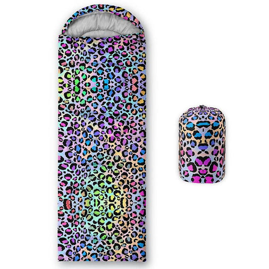 Sleeping Bag for Kids Adults,Brown Giraffe Fur Pattern-Lightweight Warm Portable Outdoor Indoor-Waterproof Cold Weather Resistant Sleeping Bag for Camping Hiking - color: Leopard
