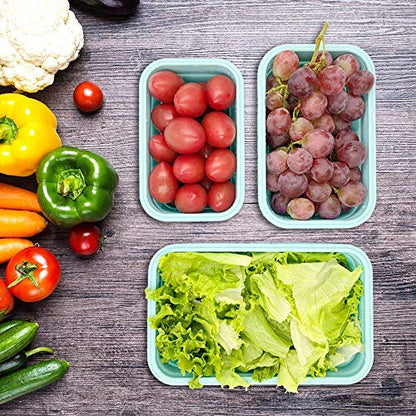 AMAZING CONTAINERS™ Collapsible Silicone Food Storage Container Set of 4 with Lids | Stackable | Microwaveable | Freezer, Dishwasher Safe| BPA Free
