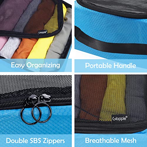 4-PACK Blue Organizer Cubes - Pack Luggage, Suitcase and Carry On Cubes - color: 4 PACK Blue Honeycomb