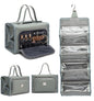 ROYALFAIR Roll Up Makeup Bag, Travel Toiletry Bag for Women with 4 Clear TSA Approved Pouches, Hanging Travel Organizer, Folding Cosmetic Bag for Men and Women (grey) - color: grey