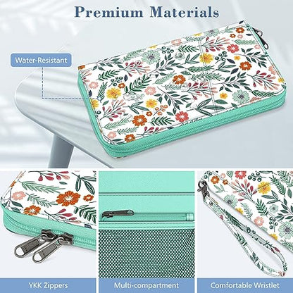 Fintie Family Passport Holder Wallet, RFID Blocking Travel Document Organizer Clutch Bag Credit Cards Case Cover for Women Men - color: Spring
