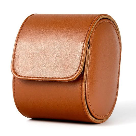 Luxury Leather Watch Storage Box Travel Single Watch Case Watch Gift Box for Christmas Anniversary Birthday(Brown) - color: Single-Brown brown