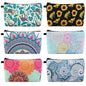 MAGEFY Makeup Bag 6 Styles Portable Travel Cosmetic Bag for Women Flower Patterns Zipper Pouch Sloth Gifts Makeup Pouch with Black Zipper (6 packs) - color: 6 packs