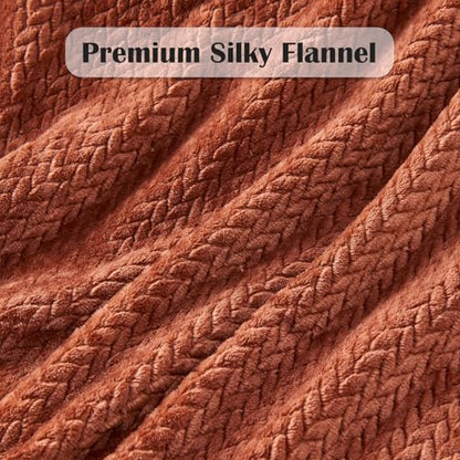 NEWCOSPLAY Super Soft Twin Blanket Coffee Premium Silky Flannel Fleece Leaves Pattern Lightweight Bed Blanket All Season Use (Coffee, Twin(60"x80")) - color: Coffee, size: Twin(60"x80")