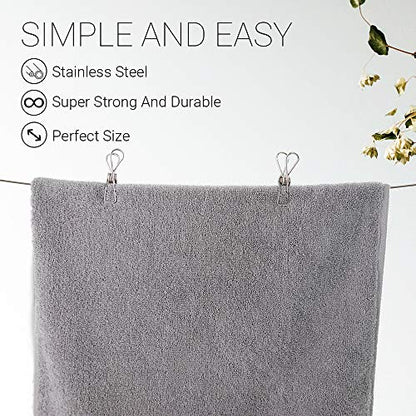 40 Pack Stainless Steel Small Clothes Pins Durable Clothes Pegs Multi-Purpose Metal Wire Utility Clips for Laundry Home Kitchen Outdoor Travel Office