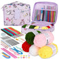 Aeelike Beginner Crochet Kit, 59pcs Crochet Starter Kit for Adults and Kids, Basic Crochet & Knitting Supplies Kit for Beginners,Travel Crochet Kit Small with Purple Storage Bag - color: light purple