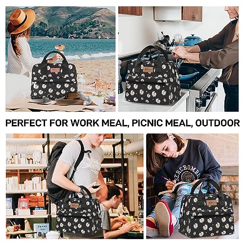 HOMESPON Insulated Lunch Bag for Women Men Lunch Box Cooler Lunch Tote for Work Picnic (Daisy) - color: Daisy