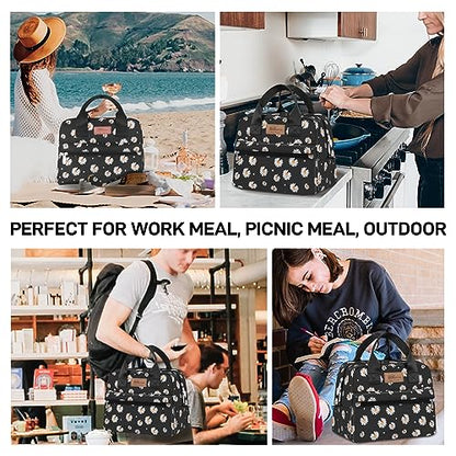 HOMESPON Insulated Lunch Bag for Women Men Lunch Box Cooler Lunch Tote for Work Picnic (Daisy) - color: Daisy