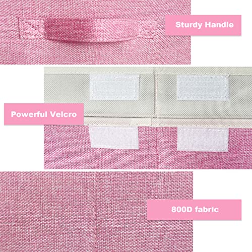 Large Collapsible Toy Storage Box with Lid & Handles - Kids Organizer Chest for Toys, Clothes, Blankets (Pink, Nursery, Playroom, Bedroom)-24.5''×13''×16'' - color: PINK