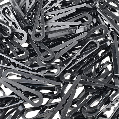 HAHIYO 2inch/50mm 120Pcs Black Plastic U Shape Alligator Clip, Clothespin Fabric Clip Garment Shirt Folding Clip with Teeth for Sewing Room Folding Sock Tie Pant Securing Fabric to Comic Book Board - size: Black - 2.0 inches - 120 Count - With Teeth