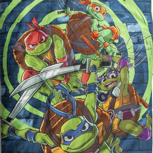 Jay Franco Kids Slumber Bag and Pillow - 54 x 27 Inch Comfy Indoor Sleeping Bag for School and Sleepovers, 2 Piece Set, Blue - Teenage Mutant Ninja Turtles - color: Blue - Teenage Mutant Ninja Turtles