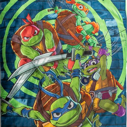 Jay Franco Kids Slumber Bag and Pillow - 54 x 27 Inch Comfy Indoor Sleeping Bag for School and Sleepovers, 2 Piece Set, Blue - Teenage Mutant Ninja Turtles - color: Blue - Teenage Mutant Ninja Turtles