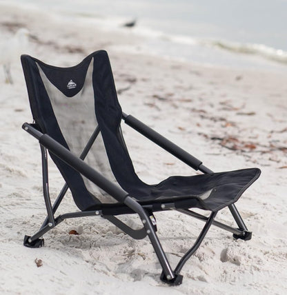 Cascade Mountain Tech Folding Camp Chair for Camping, Beach, Picnic, Barbqeues, Sporting Events with Carry Bag - color: Black