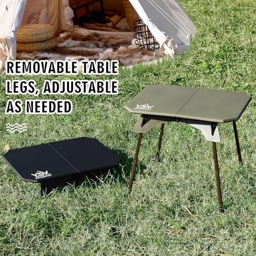 Ultralight Folding Camping Table - 2 Height Adjustable Portable Outdoor Picnic Beach Desk with Carry Bag,Compact for Backpacking,Camp,Travel,Patio - color: Black