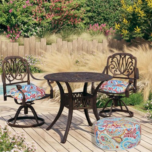 Inflatable Outdoor Ottoman,20"x9" Portable Patio Pouf,Water Resistant,Fade-Resistant,Round Blow Up Footrest Stools for Home Garden Camping Travel(Phoenix) - color: Phoenix