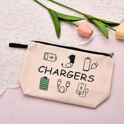 ShiQiao Spl Charging Cable Organizer Bag Chargers Organizer Bag for Travel Backpack with Zipper Toiletry Pouch Gifts for Friends Daughter Son Bday Birthday Gifts Chargers Makeup Cosmetic Bags - style: Chargers