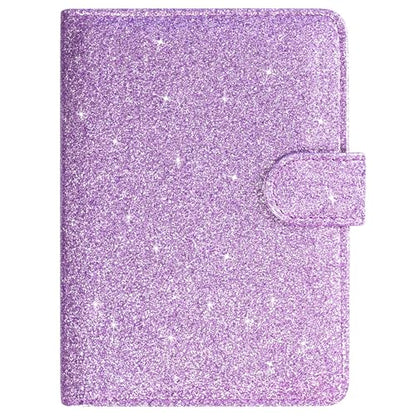 ACdream Unisex Faux Leather Passport and Vaccine Card Holder, Glitter Purple, RFID Blocking, Protects Valuable Information - color: Glitter Purple