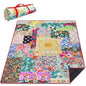 Supfitness Extra Large Picnic Blankets Waterproof Foldable (60 "x 80") Beach Blanket Waterproof Sandproof,3-Layer Thicking Mat Outdoor Packable Camping Blanket - color: Flower, size: 60x80in