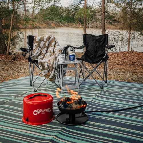 Camco Aluminum Small Outdoor Side Table - Folding Camping Table Supports Up to 130lb - Features Durable Aluminum Construction - Collapses for Easy RV Storage - (51890)